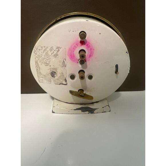 VTG Westclock Big Ben Mechanical windup clock alarm cream gold metal gear driven - Picture 7 of 12